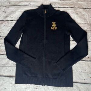Lauren Ralph Lauren Long Sleeve Full Zip Sweater  Size PM